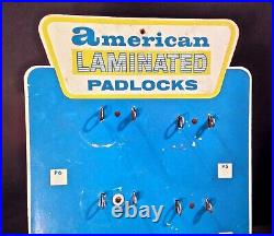 Vintage 1950's 60s American Lock Advertising Hardware Store Counter Display Sign