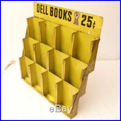Vintage 1950's DELL Paperback Pulp Books Store Display Sign/Stand, Mystery, Novel