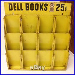 Vintage 1950's DELL Paperback Pulp Books Store Display Sign/Stand, Mystery, Novel