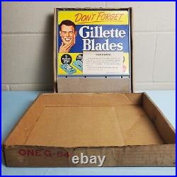 Vintage 1950's Gillette Razor Blade Retail Display never used with box! G-54 NOS