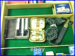 Vintage 1950's Gillette Wood Table Top Diaplay Case Full Razors Blades Boxes