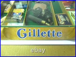 Vintage 1950's Gillette Wood Table Top Diaplay Case Full Razors Blades Boxes