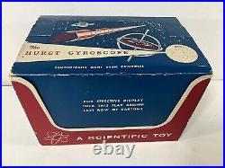 Vintage 1950's Hurst Gyroscope Toy Store Display Case With 12 Unused Gyroscopes