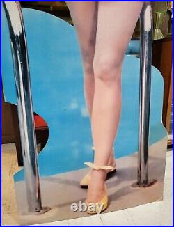 Vintage 1950's KODAK Sign GIRL Bathing Suit STORE DISPLAY Duaflex II Camera AD