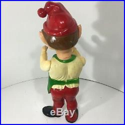 Vintage 1950's Large Blow Mold Hard Plastic Jointed Store Display Christmas Elf