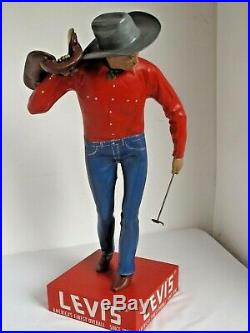 Vintage 1950's Levi's Cowboy Figural Sore Display