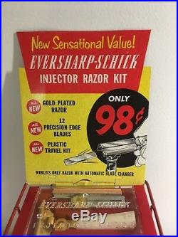 Vintage 1950's NOS Schick Eversharp Razors with Store Advertising Display Stand