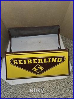 Vintage 1950's Seiberling Tire Retail Auto Store Display Rack Stand Holder Sign