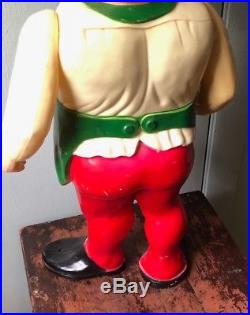Vintage 1950's Union Blow Mold Hard Plastic Jointed Store Display Christmas Elf