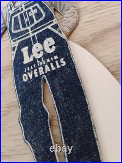 Vintage 1950s Lee Jelt Denim Overalls Cardboard Stand Up Store Advertisement