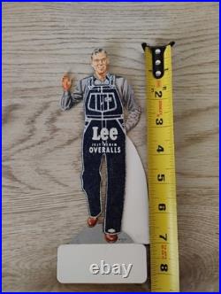 Vintage 1950s Lee Jelt Denim Overalls Cardboard Stand Up Store Advertisement