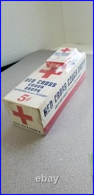 Vintage 1950s Red Cross 5 Cent Cough Drops Counter Display Full Boxes Shelf Up 2