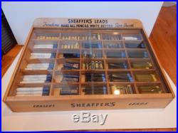 Vintage 1950s Shaeffer Pen Pencil Leads Erasers Display Case Full of Old Stock