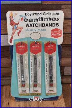 Vintage 1950s Topps Star-Line Teentimer Boys Girls Watch Bands Store Display