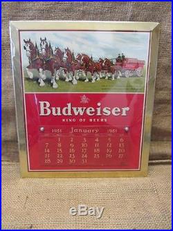Vintage 1951 Budweiser Beer Calendar Sign Antique Old Brewery Bud Light 9152