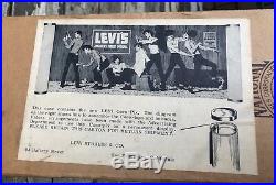 Vintage 1954 Levis Store Display Sign, 8ft Litho Corrugated Cardboard, NOS