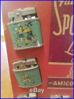 Vintage 1960's Amico Sportsman Lighter Store Counter Display complete 12 Lighter