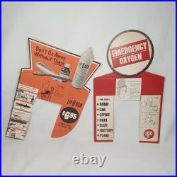 Vintage 1960s Allied Health Lif-O-Gen Emergency Oxygen Pharmacy Store Display