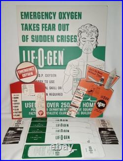 Vintage 1960s Allied Health Lif-O-Gen Emergency Oxygen Pharmacy Store Display