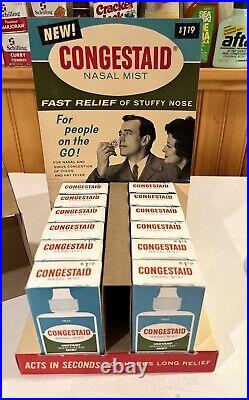 Vintage 1960s Congestaid Nasal Mist Store Counter Display Colgate-Palmolive NOS