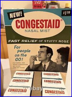 Vintage 1960s Congestaid Nasal Mist Store Counter Display Colgate-Palmolive NOS