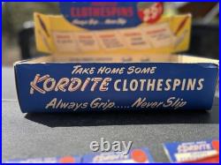 Vintage 1960s Kordite Plastic Clothespins Store Display Retro Laundry