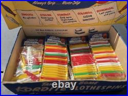 Vintage 1960s Kordite Plastic Clothespins Store Display Retro Laundry