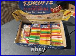 Vintage 1960s Kordite Plastic Clothespins Store Display Retro Laundry