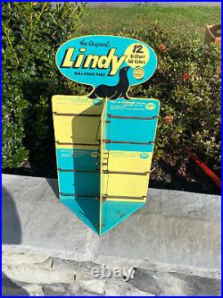 Vintage 1962 LINDY BALL POINT PENS STORE DISPLAY CAROUSEL SIGN 22 RARE ITEM