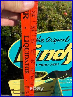 Vintage 1962 LINDY BALL POINT PENS STORE DISPLAY CAROUSEL SIGN 22 RARE ITEM