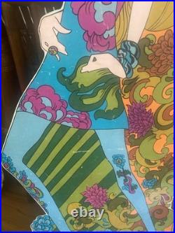Vintage 1970s Blonde Mod Girl Pop Art Board 58 Life Size Store Display Stabney