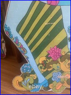 Vintage 1970s Blonde Mod Girl Pop Art Board 58 Life Size Store Display Stabney