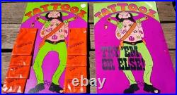 Vintage 1970s NOS Tattooz Store Display Set of (40) Packs (160 Tattoos) RARE