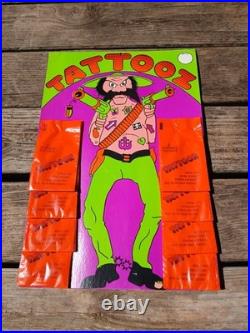 Vintage 1970s NOS Tattooz Store Display Set of (40) Packs (160 Tattoos) RARE