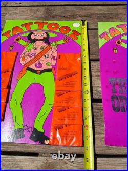 Vintage 1970s NOS Tattooz Store Display Set of (40) Packs (160 Tattoos) RARE