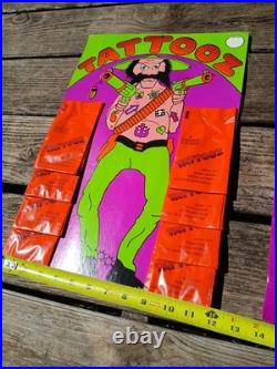 Vintage 1970s NOS Tattooz Store Display Set of (40) Packs (160 Tattoos) RARE