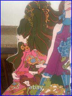 Vintage 1970s Psychedelic Pop Art Board 60 Life Size Mod Store Display Stabney