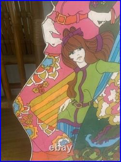 Vintage 1970s Psychedelic Pop Art Board 60 Life Size Mod Store Display Stabney