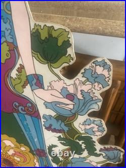 Vintage 1970s Psychedelic Pop Art Board 60 Life Size Mod Store Display Stabney