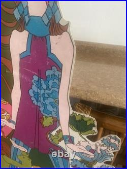 Vintage 1970s Psychedelic Pop Art Board 60 Life Size Mod Store Display Stabney