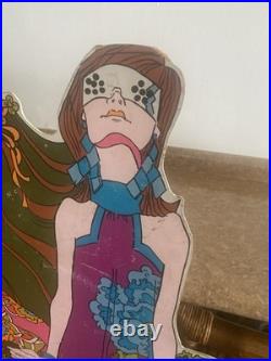 Vintage 1970s Psychedelic Pop Art Board 60 Life Size Mod Store Display Stabney