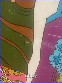 Vintage 1970s Psychedelic Pop Art Board 60 Life Size Mod Store Display Stabney