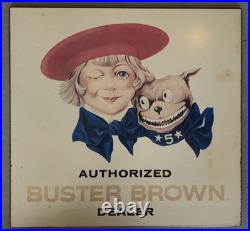 Vintage 1972 Buster Brown & Tige 18 Store Display Statue And Dealer Sign
