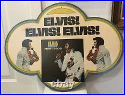 Vintage 1975 Elvis cardboard Record store hanging sign