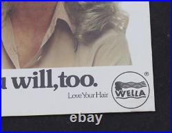 Vintage 1977 Farrah Fawcett Loves Wella Hair Product Store Display Standee Ad