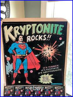 Vintage 1977 Superman Kryptonite Rocks Store Display+48 Boxes Glow In The Dark