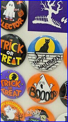 Vintage 1980's Halloween Button Store Display 36 Buttons 2 size