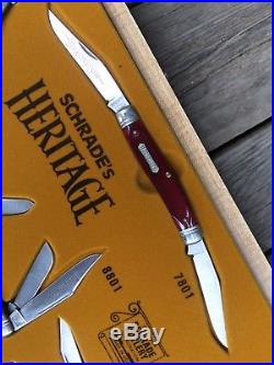 Vintage 1983 Schrade Heritage Knife Set-qty 6 Knives-Store Display