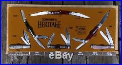 Vintage 1983 Schrade Heritage Knife Set-qty 6 Knives-Store Display