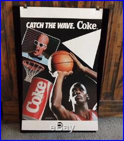 Vintage 1987 Coca-Cola STORE DISPLAY SIGN with MICHAEL JORDAN & MAX HEADROOM